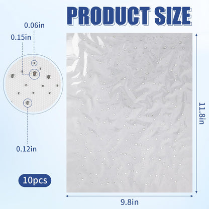 20 Sheets Iron-on Rhinestone Sheets Transfers for Clothing, Glitter Crystal Hotfix Transfers Decals, Hot Melt Sparkle Flat Round Rhinestone Patches for Clothing Craft DIY Decor