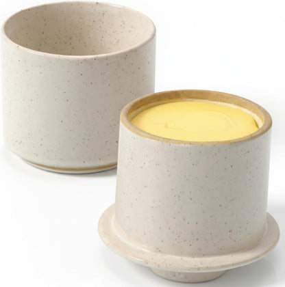 Countertop Beautiful Ceramic Butter Crock For Kitchen Premium Container with Water Seal is Perfect to Keep Your Butter