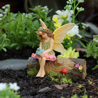 PRETMANNS Fairy Garden Fairies Outdoor Indoor Accessories Kit - Miniature Fairy Figurines Set with Garden Fairy Figures - Small Fairies Figurines for Fairy Gardens Village Decorations – 2 Items