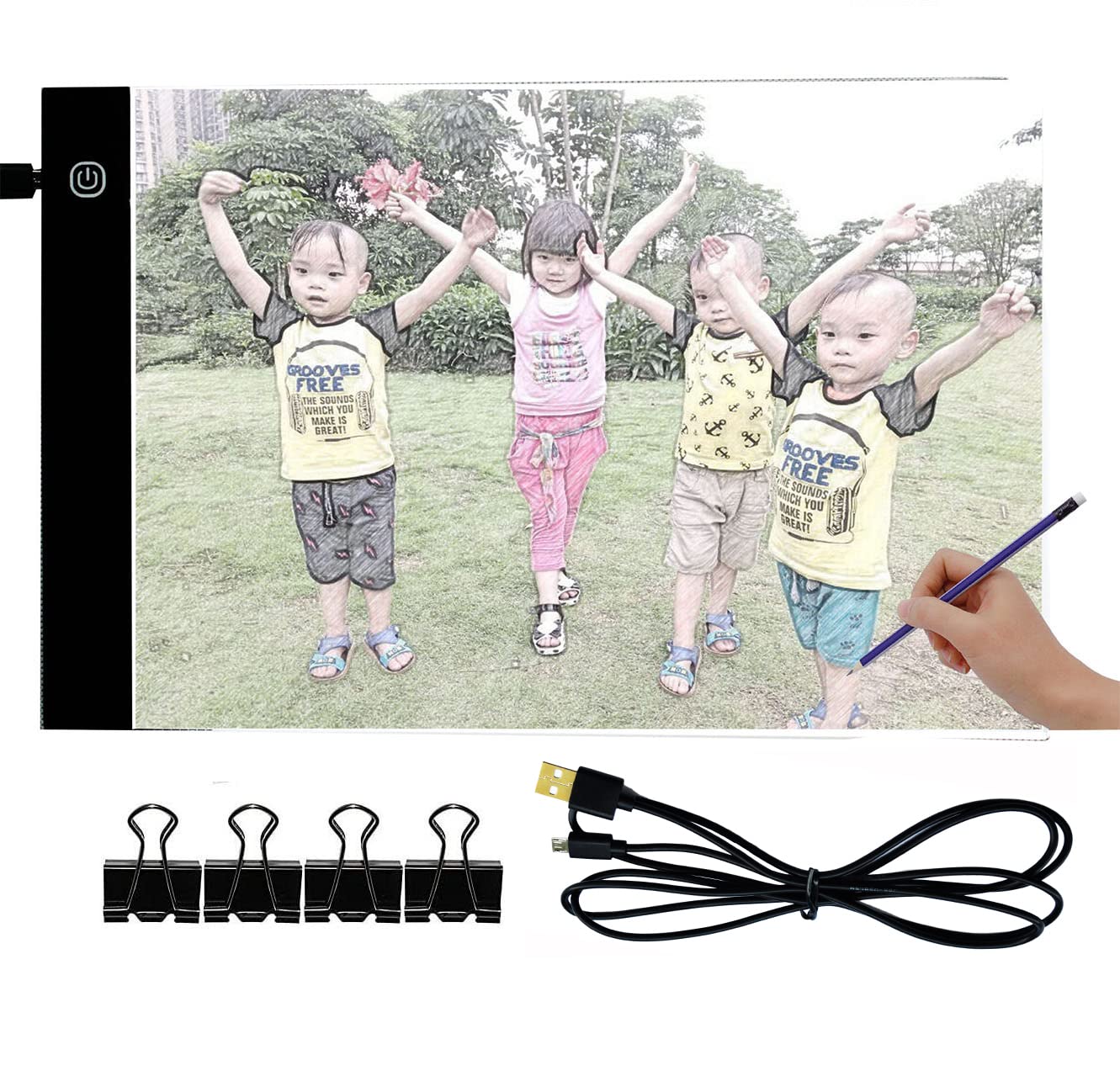 Small A5 Ultra-Thin Portable LED Tracing Light Box Dimmable Tracer Pad Board Universal USB Powered Adjustable Brightness for Artists Drawing Sketching Trace Animation Artcraft 5d Diamond Painting