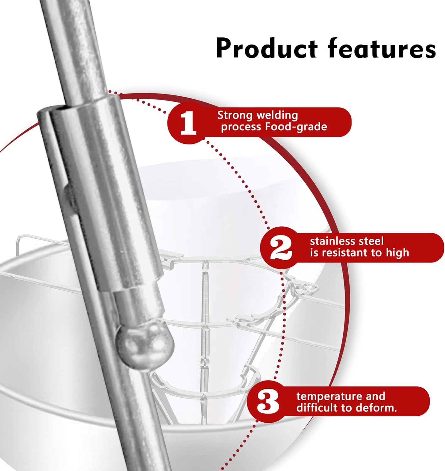Fryer Oil Filter Stand - Cooking Oil Filter with Foldable Arm Design and Detachable Filtration Bowl