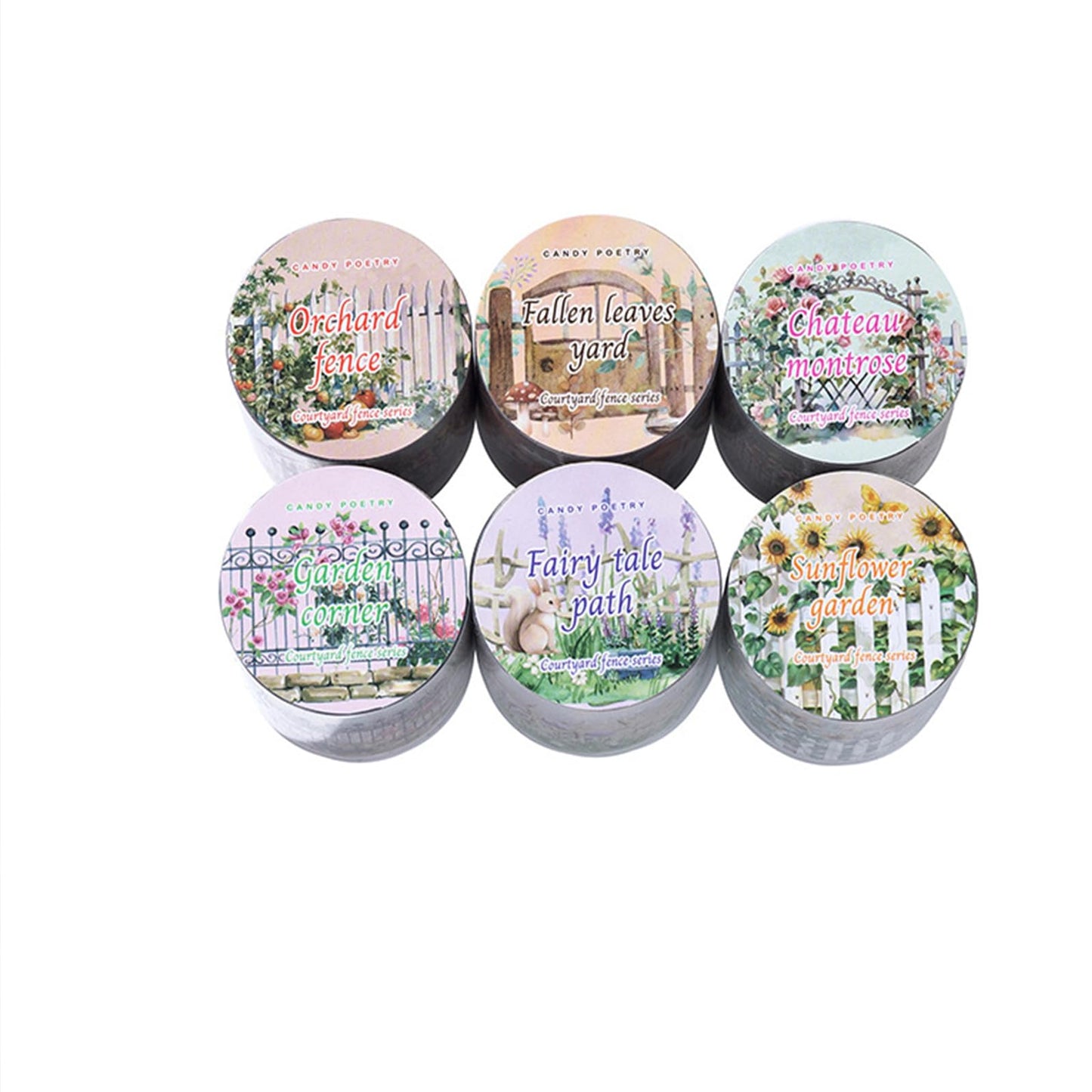 6pcs Garden Fence PET Tape Set Scrapbook Stickers for DIY Crafts Journaling Scrapbook Supplies