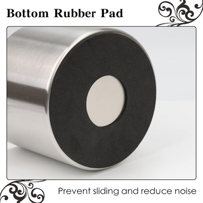 Stainless Steel Italian Espresso Tapping Box with Detachable Rod & Anti-Slip Rubber Base (Silver-S)