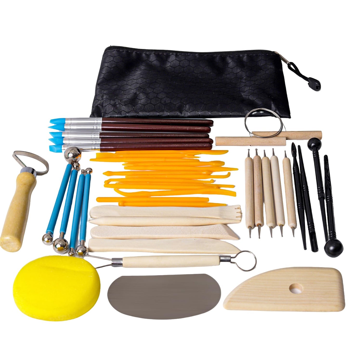 Air Dry Clay Kit 10 LBs + 42 Pcs Pottery Tools - Non-Toxic Organic Clay for Sculpting, Hand Modeling & Throwing Classes Ceramics Workshops (Red)