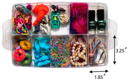 Sooyee 5 Layers Stackable Storage Container Clear 50 Adjustable Compartments,Compatible with Small Toys Arts and Crafts Piping Tips Hardware Storage Organizer