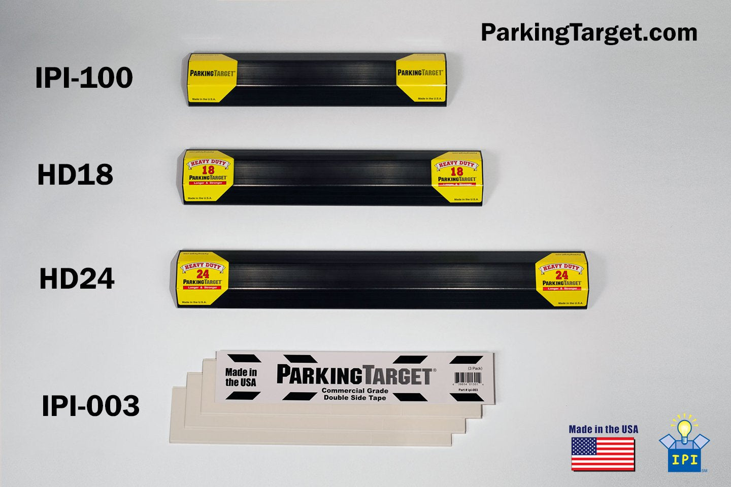 PARKING TARGET 1-Pack: 3 Tape Pieces - 3 x 16 Double-Sided Foam Tape Replacement Strips - Great for Household Projects and Crafts - Mom & Dad and USA Decals Included