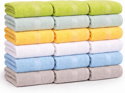 24 40 inches (6) Small and Lightweight Cotton Towels Assorted Pastel Mix x Towels Perfect Size for Hair Drying