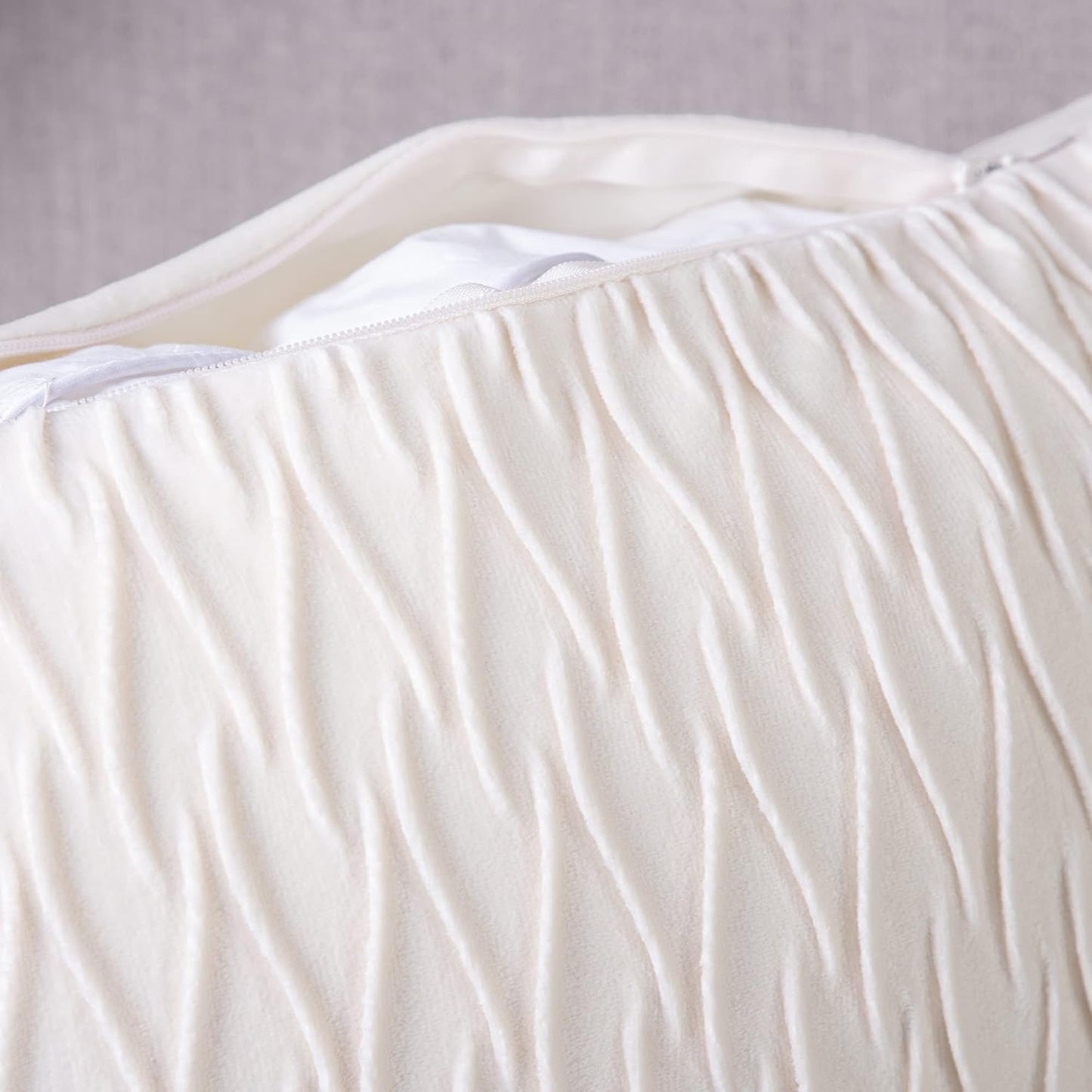 MADIZZ Set of 2 Super Soft Velvet Decorative Throw Pillow Covers, 22x22 inch White Square Cushion Case for Sofa
