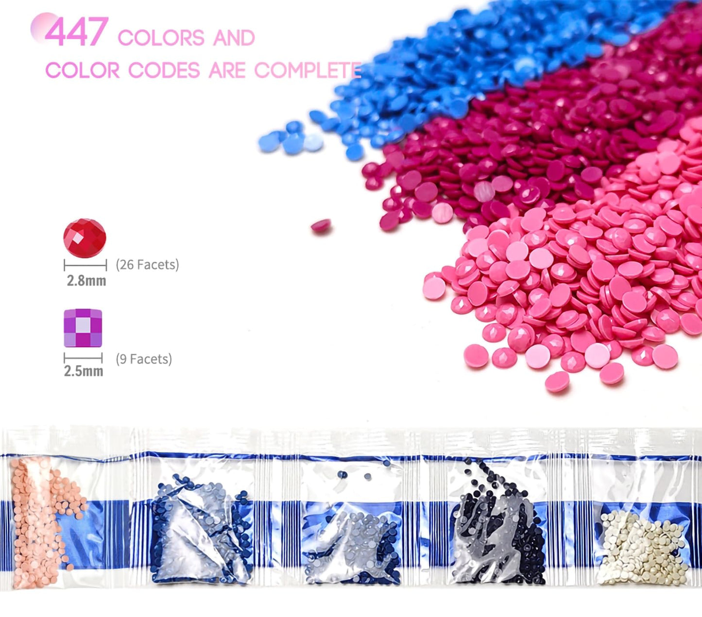 112 Colors Diamond Painting Beads 22400 Pieces 5d Round Drills Gem for Diamond Art DIY Art Accessories (Color Codes 892 to 3687)