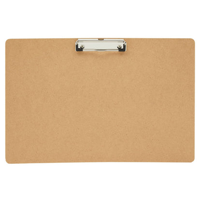 Juvale Clipboard - 11.5 x 17.4 in, Brown MDF, 4-Pack - Wood Clipboard Set with Low-Profile Metal Clip & Retractable Hook - Oversized & Portable for Drafting Board & Sketch Board Use