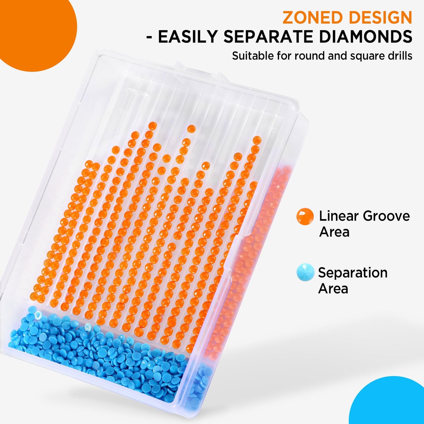Zefy 45pcs Stackable Diamond Art Storage Trays, 2-in-1 Diamond Painting Containers Trays with 447 Colors Labels Stickers, Diamond Art Accessories for Gems Drills Dots