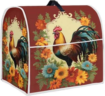Sunflower Rooster Stand Mixer Cover, Compatible with 6-8 Quart Kitchen Aid Mixer, Dust Proof Cover with Pocket