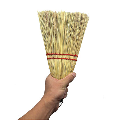 12 Inch Corn Handmade Broom Mini Whisk Made of Natural Corn Broom Straw with a Solid Metal Hang Design for Outdoor Car Porch Debris Dust Dirt Driveways Sidewalks Halloween