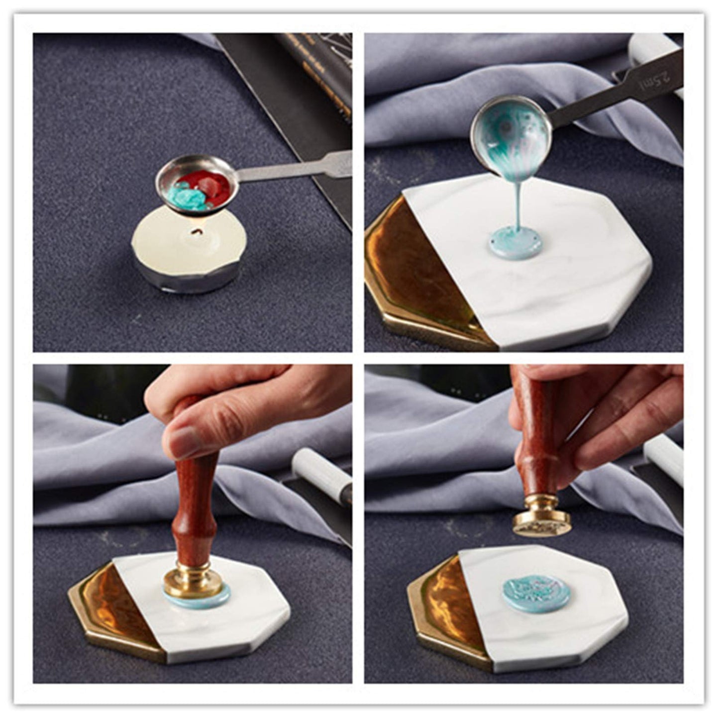 CRASPIRE Snail Wax Seal Stamp Mouse Vintage Sealing Wax Stamps Bellflower 30mm Removable Brass Head Sealing Stamp with Wooden Handle for Wedding Invitations Graduation Envelope Wrap