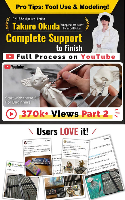 DePes Clay Sculpting Tools (Japanese Famous Artist Developed) Resin Modeling kit Carving Silicone polimer