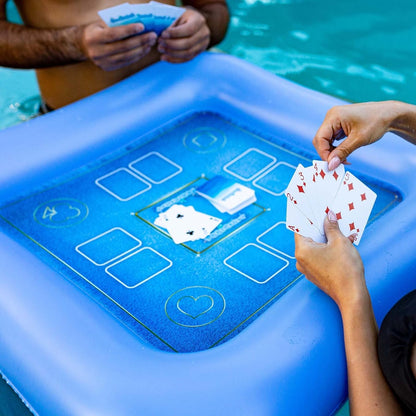 28 Set Poolcandy Floating Game Table with Waterproof Playing Cards Inflatable Pool Card Table, Puncture-Resistant