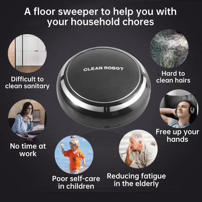 USB Rechargeable Automatic Vacuum Cleaner, Intelligent Floor Cleaner for Home or Office Sweeping Machines (Black)