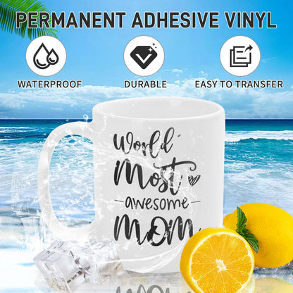 iImagine Vinyl 12'' x 42Ft Matte Black Permanent Vinyl Roll - Permanent Adhesive Vinyl Roll for Silhouette, Cameo Cutters, Signs, Craft Die Cutters, Home Decor,