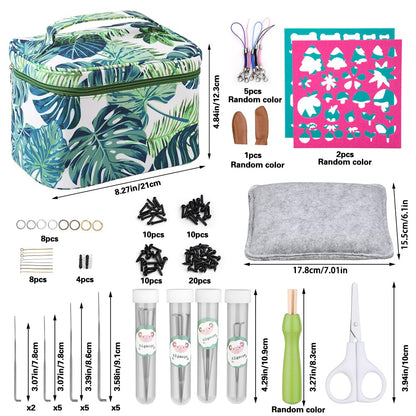 IMZAY Needle Felting Kit, Wool Roving 40 Colors Set, Needle Felting Starter Kit, Needle Felting Tools Kit with Exquisite Green Storage Bag, Wool Felt Tools for Felted Animal Needle Felting Supplies