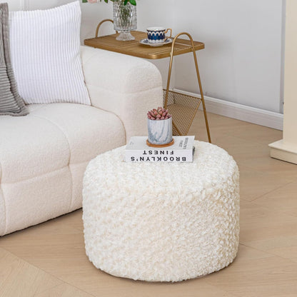 Poofieotto 20x12 Inches Unstuffed Pouf Ottoman Cover Handmade Footstool Ottoman Storage Solution Floor Pouf Footrest