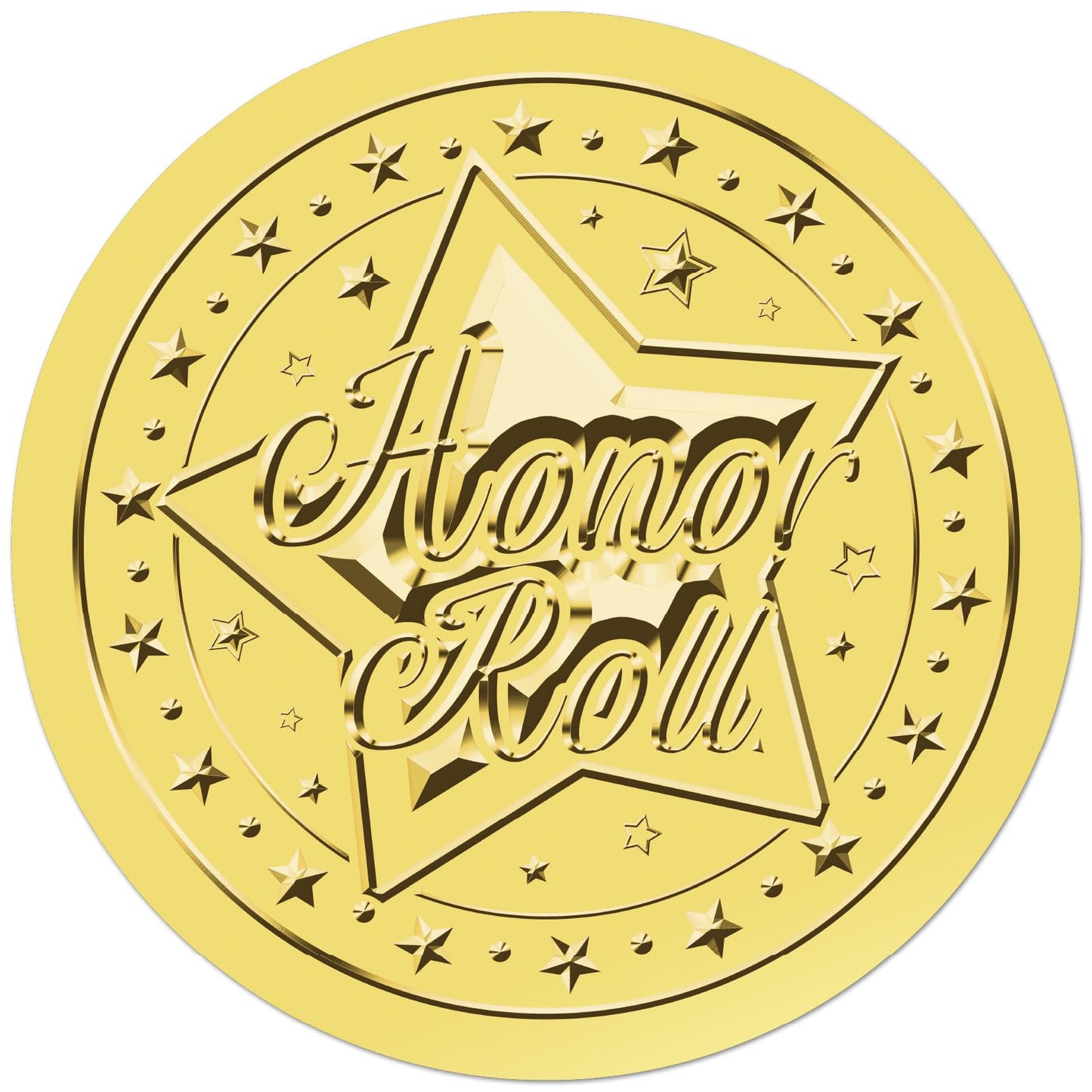 CRASPIRE 625Pcs Honor Roll Star Gold Certificates Stickers 1.5" Foil Embossed Self Adhesive Envelopes Seals Round Labels for Invitation Graduation Award Corporate Diplomas Wedding Gift Wrapping Decor
