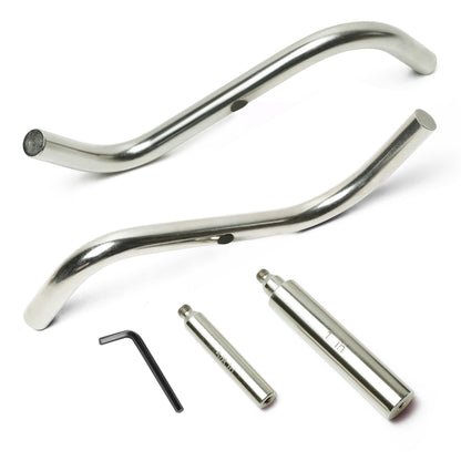 BMWOOD S Shaped Stainless Steel Tool Rest Set with 1" and 5/8" Stems for Woodturning Lathe Bowl Turning.
