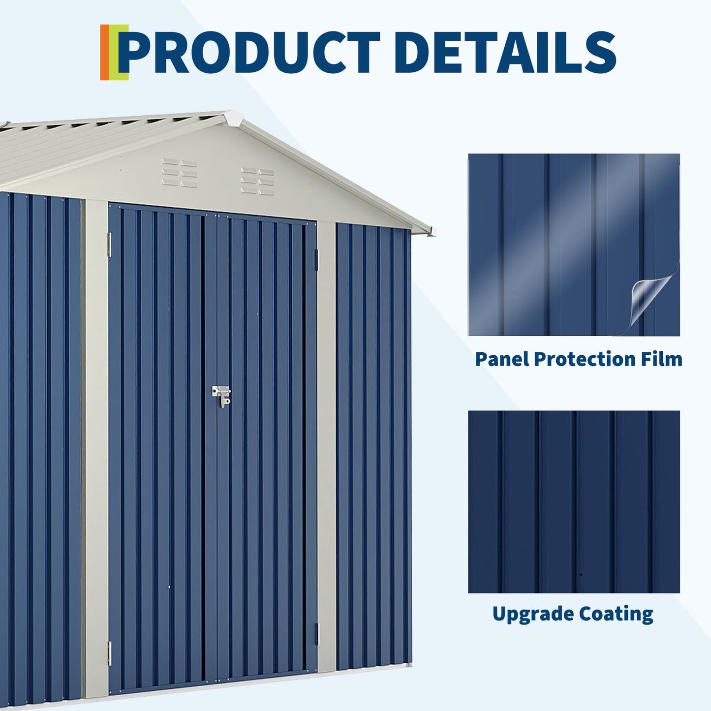 10 X 10 FT Outdoor Storage Shed,Metal Garden Sheds&Outdoor Storage, Lockable Gable Roof Garden Tool Shed, All-Weather Resistant Storage Unit for Bikes, Ladders, Patio Supplies & Garden Essentials