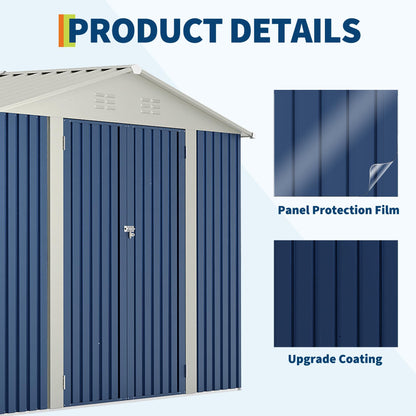 10 X 10 FT Outdoor Storage Shed,Metal Garden Sheds&Outdoor Storage, Lockable Gable Roof Garden Tool Shed, All-Weather Resistant Storage Unit for Bikes, Ladders, Patio Supplies & Garden Essentials