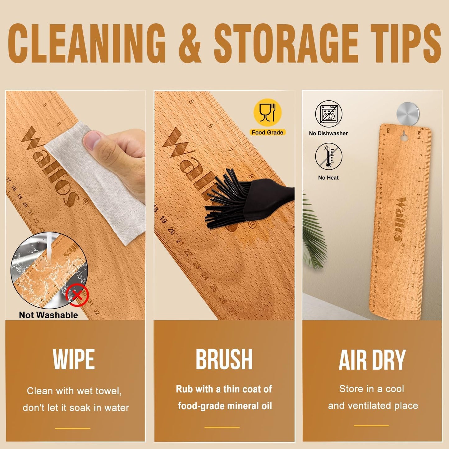 Walfos 15 Inch Baguette Transfer Peel, Flipping Board for French Bread Baking