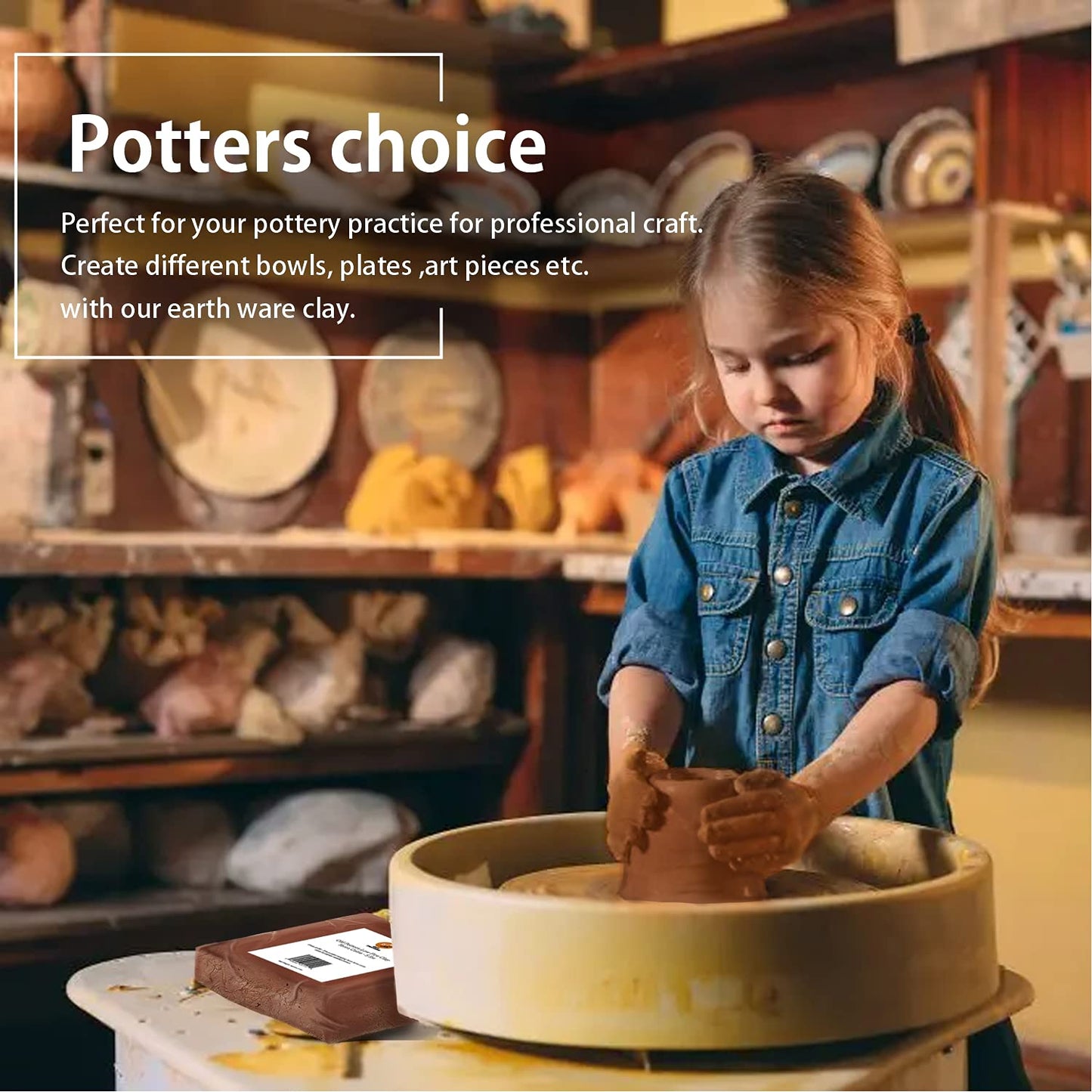 Old Potters Low Fire Pottery Clay (Cones 06-2) Art Modeling Clay, Ideal for Wheel Throwing and Hand Building, Pottery Clay for Sculpting, Beginners, and Advanced, 10 lbs Terra Cotta