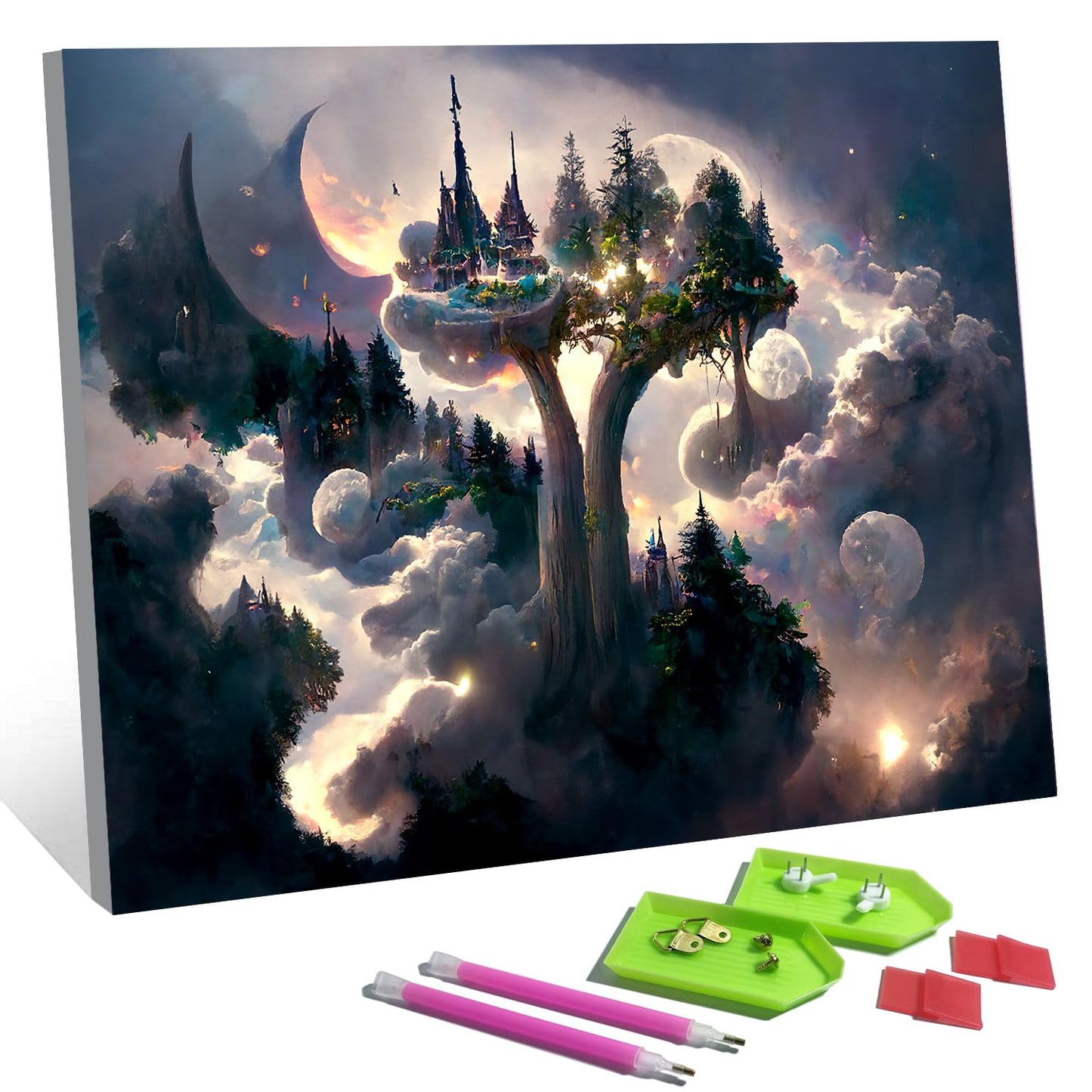 Meow Love 5D Diamond Painting Kit for Adults with Pre-Framed Canvas - DIY Wall Art Home Decor,Easy to Hang,Stress Relief Craft Gift for Women,15.8 x 11.8 Inch. (Dream Glow)