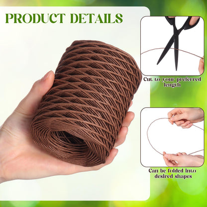 Threlaco 3 Roll 164 Feet Floral Wire Rustic Vine Bind Wire for Wreath Making, Flower Bouquets, DIY Craft, Gift Wrapping, and Wedding Decor(Brown,0.04, 0.06, 0.08 Inch)