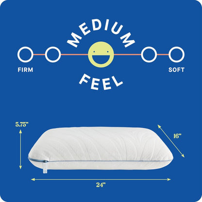 Sealy Dreamlife Queen Size Memory Foam Cooling Pillow with Surface Guard Technology, Removable Machine-Washable Cover, 1 Year Limited Warranty, White (2 Pack)
