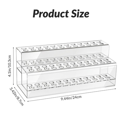 Kifmurase 48 Holes Pen Display Stand, Acrylic Pencil Holder for Craft Shows, Clear Makeup Brush Rack, Beaded Eyebrow Art Brush Organizer, Makeup Tool Organizer for School Office Home Retail Store