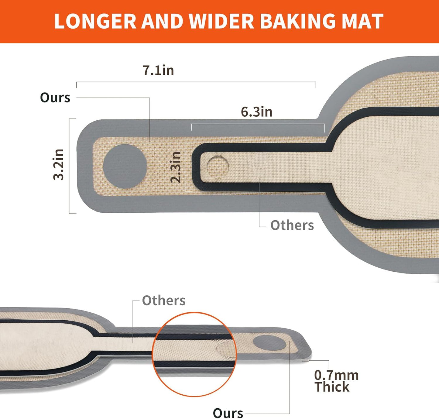 Silicone Bread Sling Dutch Oven Liner, Non-Stick Reusable Baking Mat with Long Handles