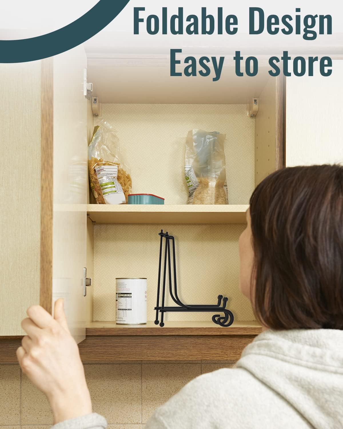 Iron Display Stand 5 Packs, 10 Inch Plate Stand, Photo Stand for Display, Black Foldable Easel for Photo Frame, Artwork