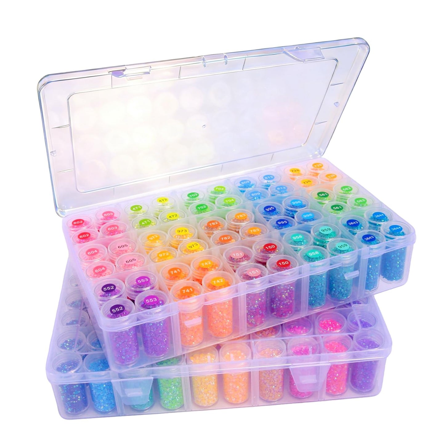 QTFOUND Diamond Art Storage, 1Pack 60 Bottle,Diamond Storage Painting Accessories Organizer Case Containers (Beads not Included)