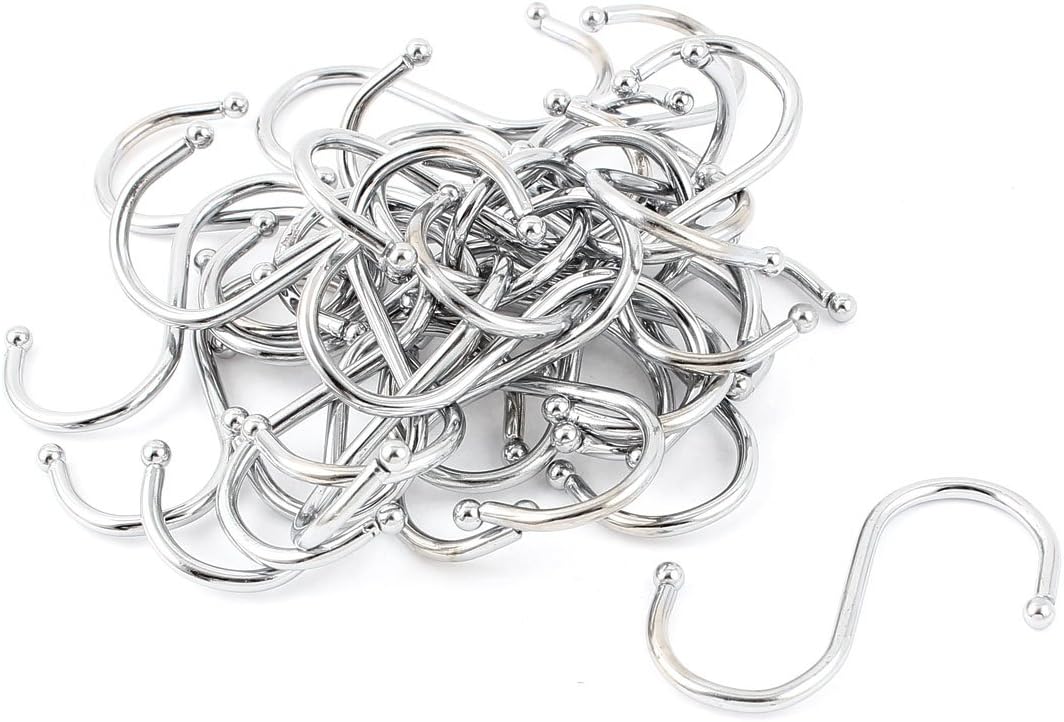 uxcell Stainless Steel S Shape Kitchen Pot Pan Hanging Hooks, 30pcs