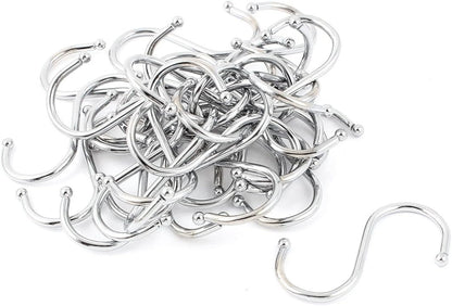 uxcell Stainless Steel S Shape Kitchen Pot Pan Hanging Hooks, 30pcs