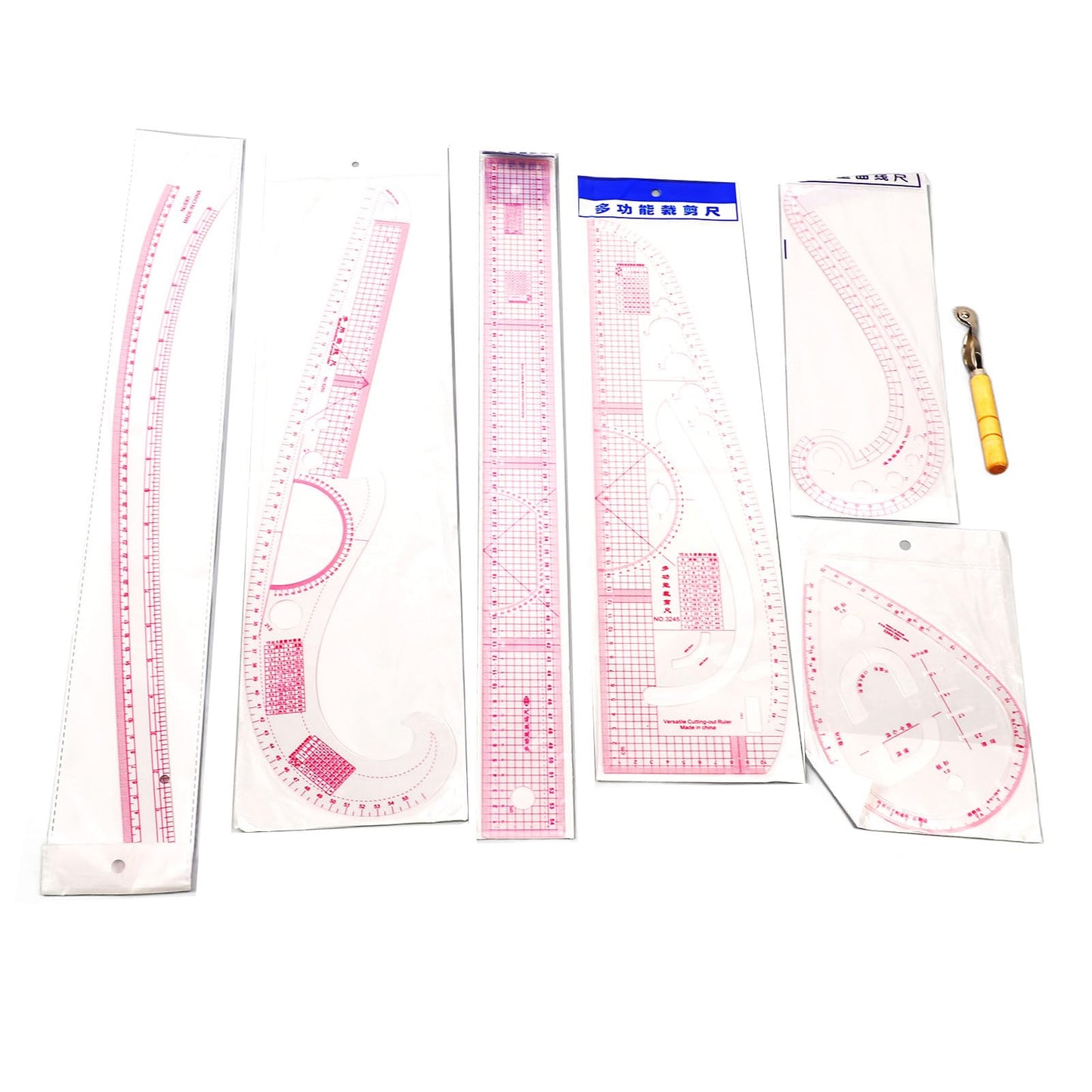 7PCS French Curve Ruler Set, High Accuracy Complete Tools Hip Curve Ruler with Scale, Sewing Ruler | Sewing Tools | Sewing Rulers | Craft Ruler for Beginners Tailors Pattern