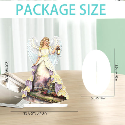 JZHYOAN Angel Diamond Art Desktop Ornaments Gem Painting Table Ornaments Gem Art for Adults Diamond Painting Desk Stand Crystal Arts Mosaic Kit DIY Desktop Kits with Special Shape