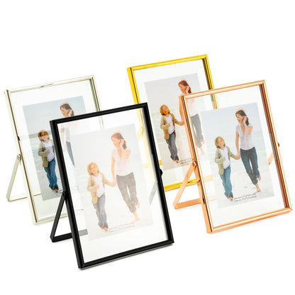 Calculs Rose Gold Floating Frame Vertical Shelf Picture Frame Tabletop Rose Gold Sign Photobooth Place Card/Menu Holder for Wedding, Party, Ceremony or Home Décor