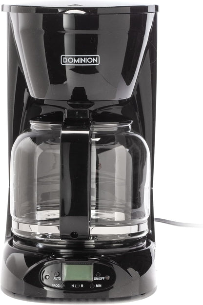 Dominion 15-Cup Deluxe Digital Drip Coffee Maker, Programmable, Auto Keep Warm, Anti-Drip, Black