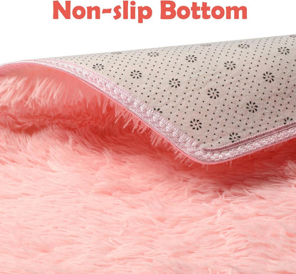 55x 47 (55x 47, Monobeach Pink Kids Rug for Nursery Children Room Decor Ultra Soft Hexagon Carpet for Princess Tent