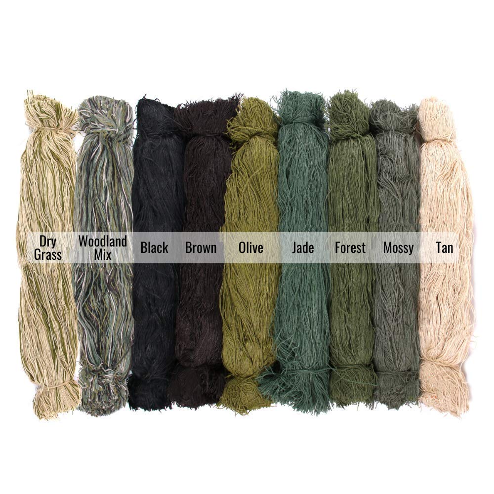 Ghillie Thread - Lightweight Synthetic Material to Craft Ghillie Suit, Gear, Netting, Hunting Accessories (Jade) | Camo Fabric