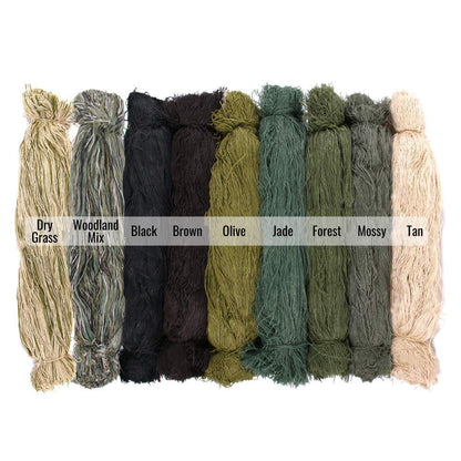 Ghillie Thread - Lightweight Synthetic Material to Craft Ghillie Suit, Gear, Netting, Hunting Accessories (Jade) | Camo Fabric