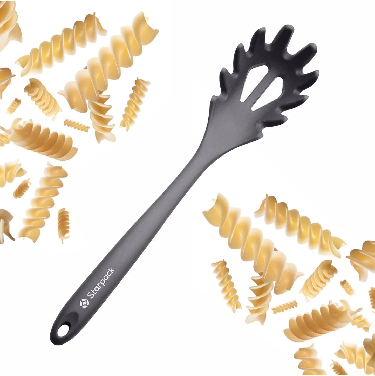 Starpack (13.5") 600F XL Premium Silicone Pasta Fork - Spaghetti Spoon High Heat Resistant to - Silicone Pasta Spoon