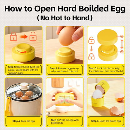 2 1 Innovative in Egg Shell Opener, Hard Boiled Egg Peeler Cracker with Piercer, Cute Egg Separator for Raw Eggs, Home