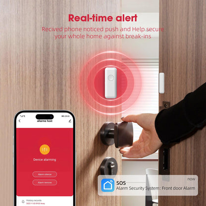 Wireless WiFi Smart Home Security DIY Alarm System with Motion Detector,Notifications with app,Door/Window Sensor, Siren,Compatible with Alexa,NO Monthly Fees (LW-103)