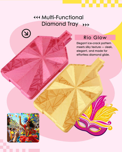 ForeverYoung Crystalline Diamond Art Trays with Lids Diamond Painting Accessories, 2-Piece Diamond Painting Trays with Lids, Silky Diamond Art Accessories and Tools, Rio Glow